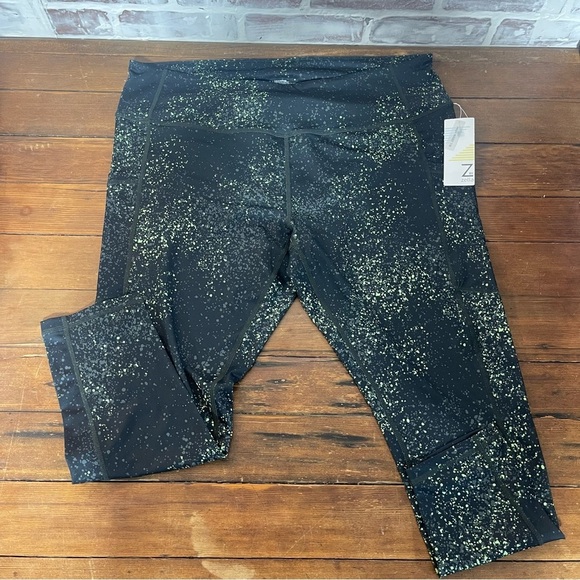 Zella Black and Yellow Performance Leggings 2X - Picture 5 of 9
